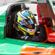 Tristan Nunez inside the No. 55 Mazda Prototype.